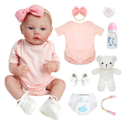 Bebê reborn menina de silicone 48cm - Helena