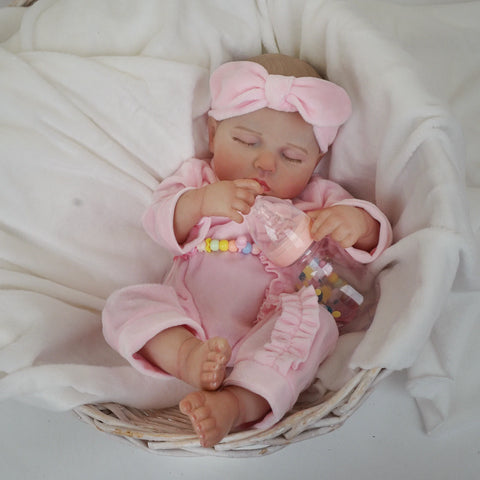 Bebê reborn menina recem nacido de silicone 48cm - Isadora