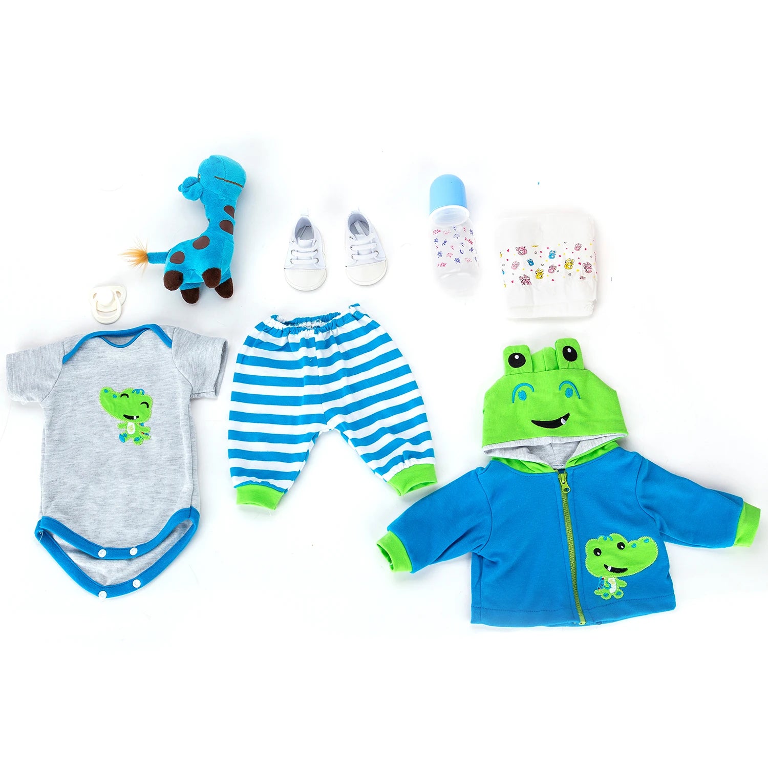 Bebê reborn menino girafa corpo de silicone 48cm - Arthur