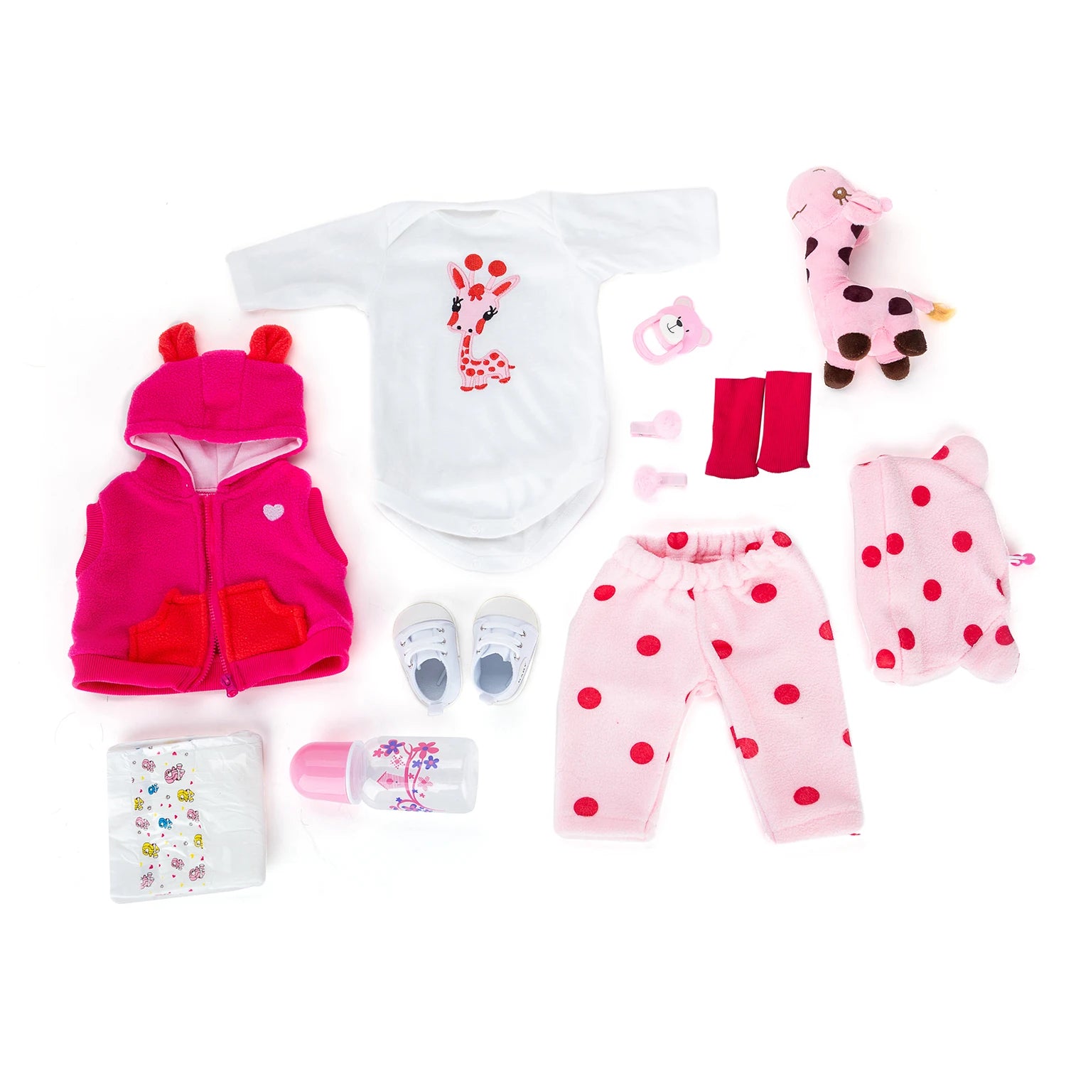 Bebê reborn girafinha menina de silicone 48cm - Antonella