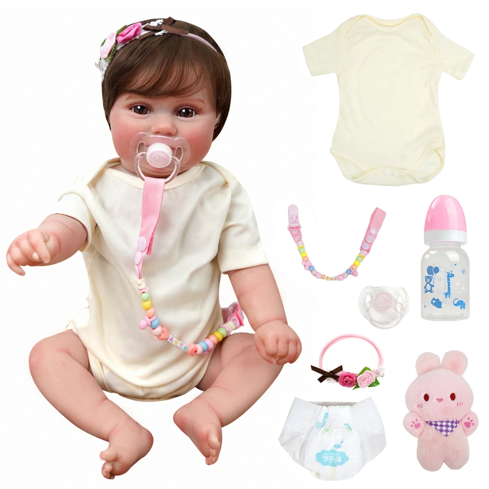 Bebê reborn menina de silicone 48cm - Alice