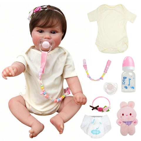 Bebê reborn menina de silicone 48cm - Alice
