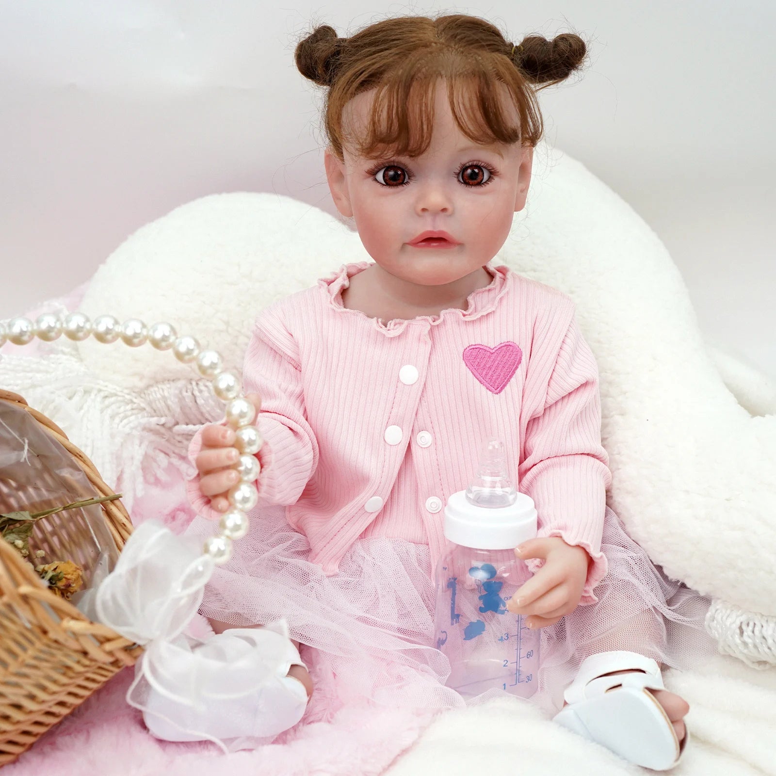 Bebê reborn menina de silicone 55cm - Manuela