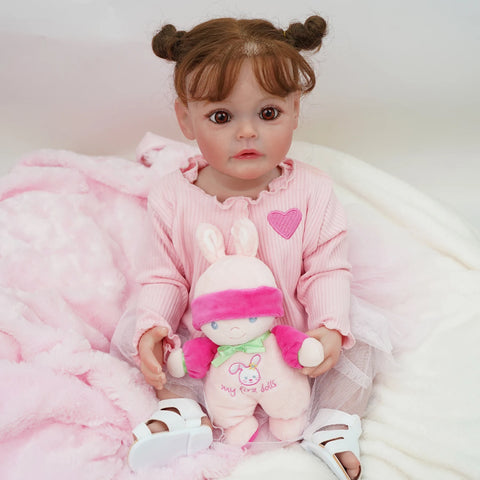 Bebê reborn menina de silicone 55cm - Manuela