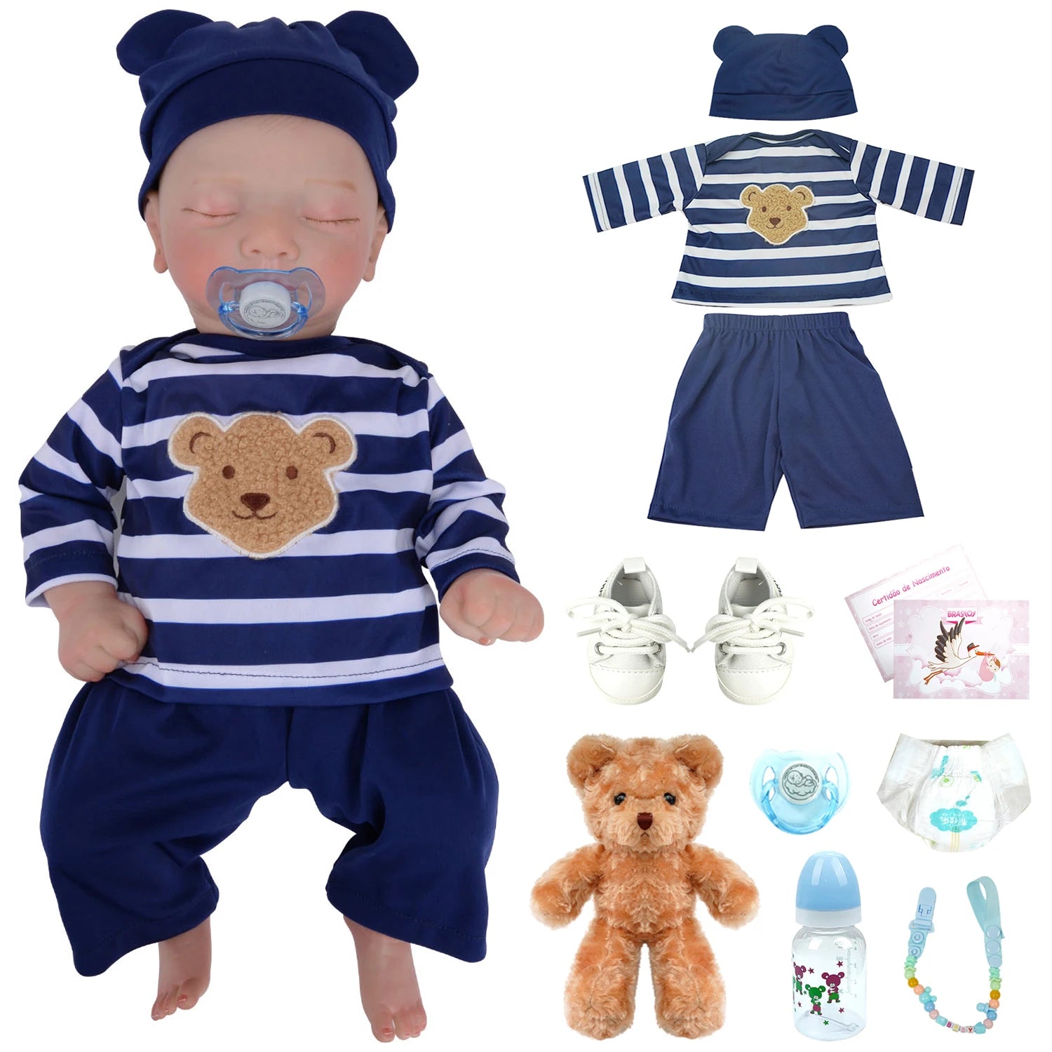 Bebê reborn menino de silicone 48cm - Miguel
